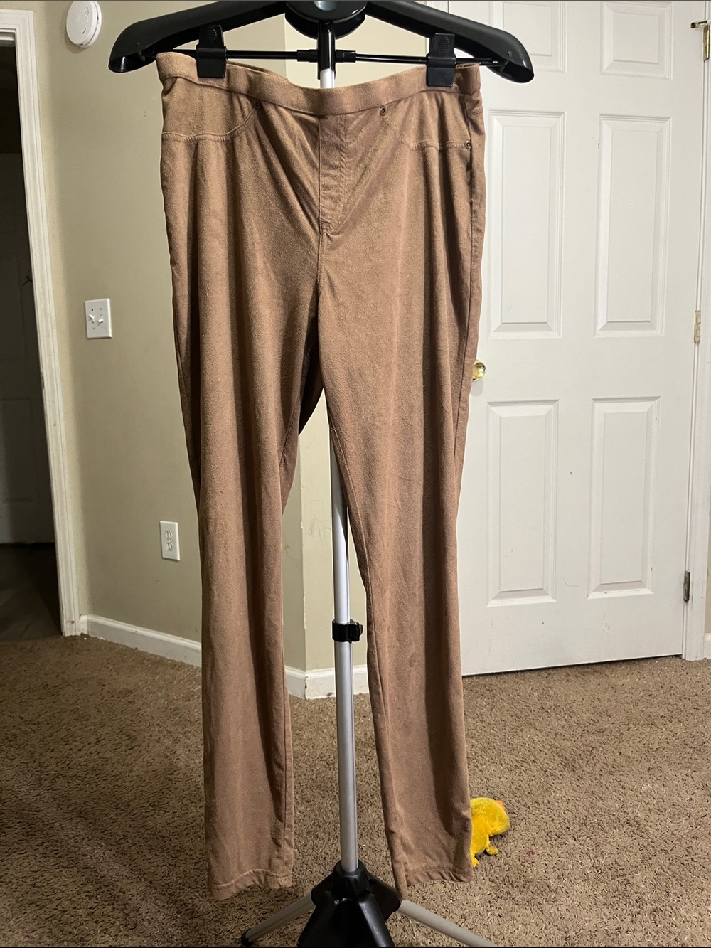Women Tan Stretch Chino Pants